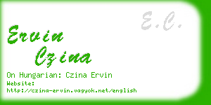 ervin czina business card